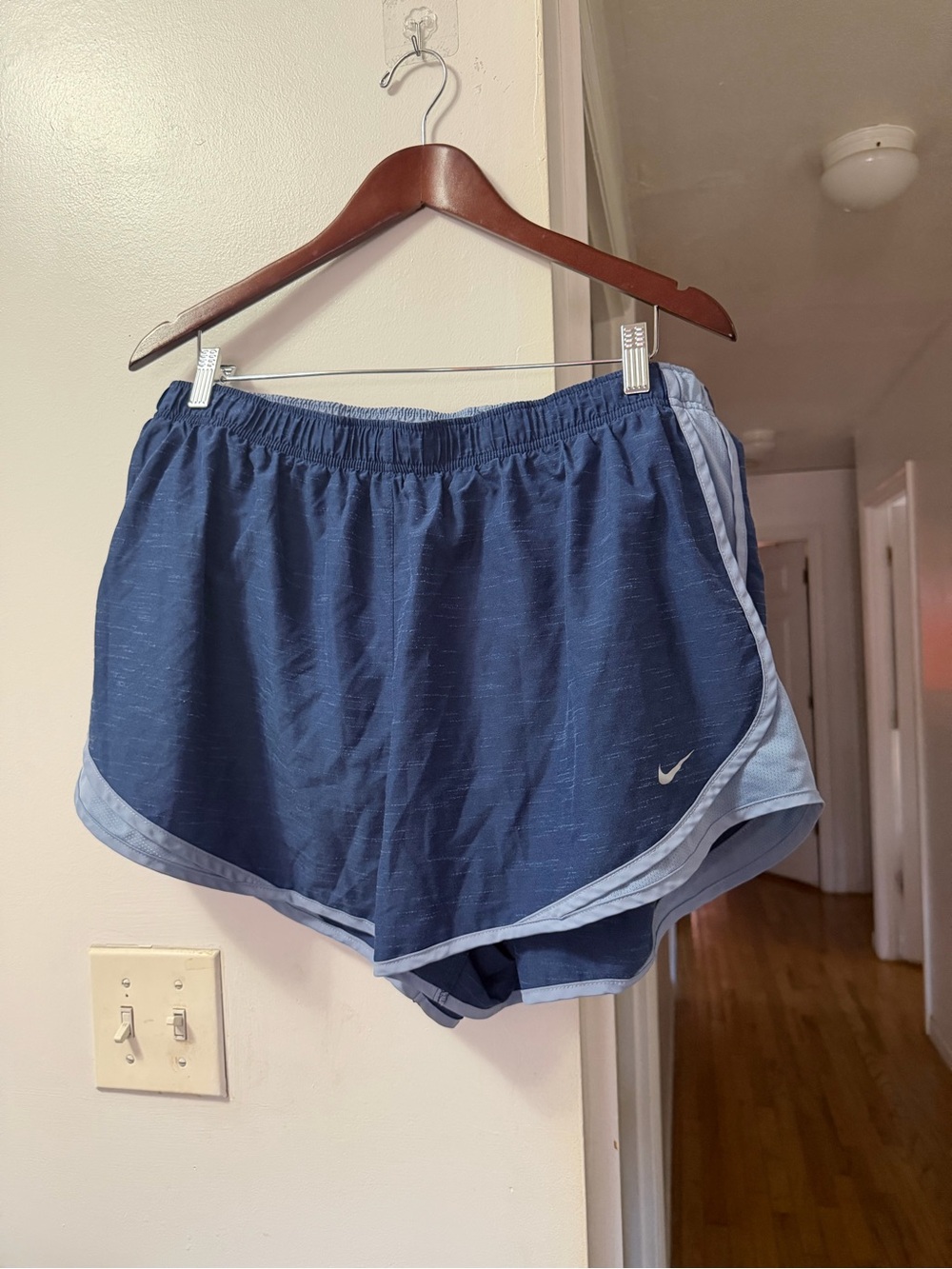 Nike Women’s Dark Blue Athletic Shorts with Light Blue Trim
